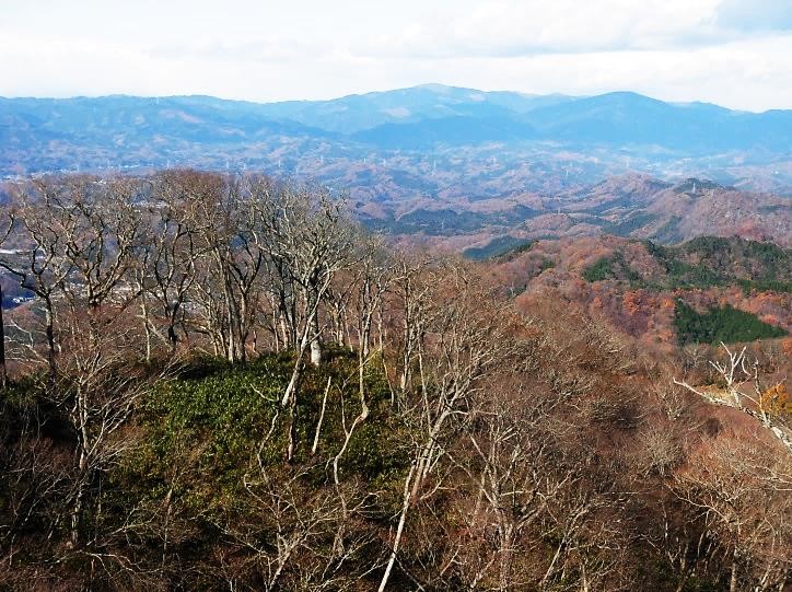 奥に端正な八溝山