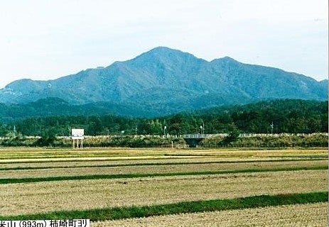 麓から弥彦山