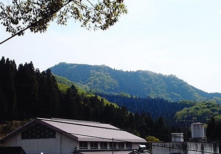 下山した体育館の上に